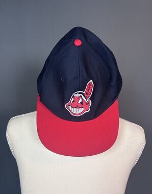 MLB Cleveland Indians Logo 7 Baseball Cap One Size Vintage 1990s Old Logo Summer